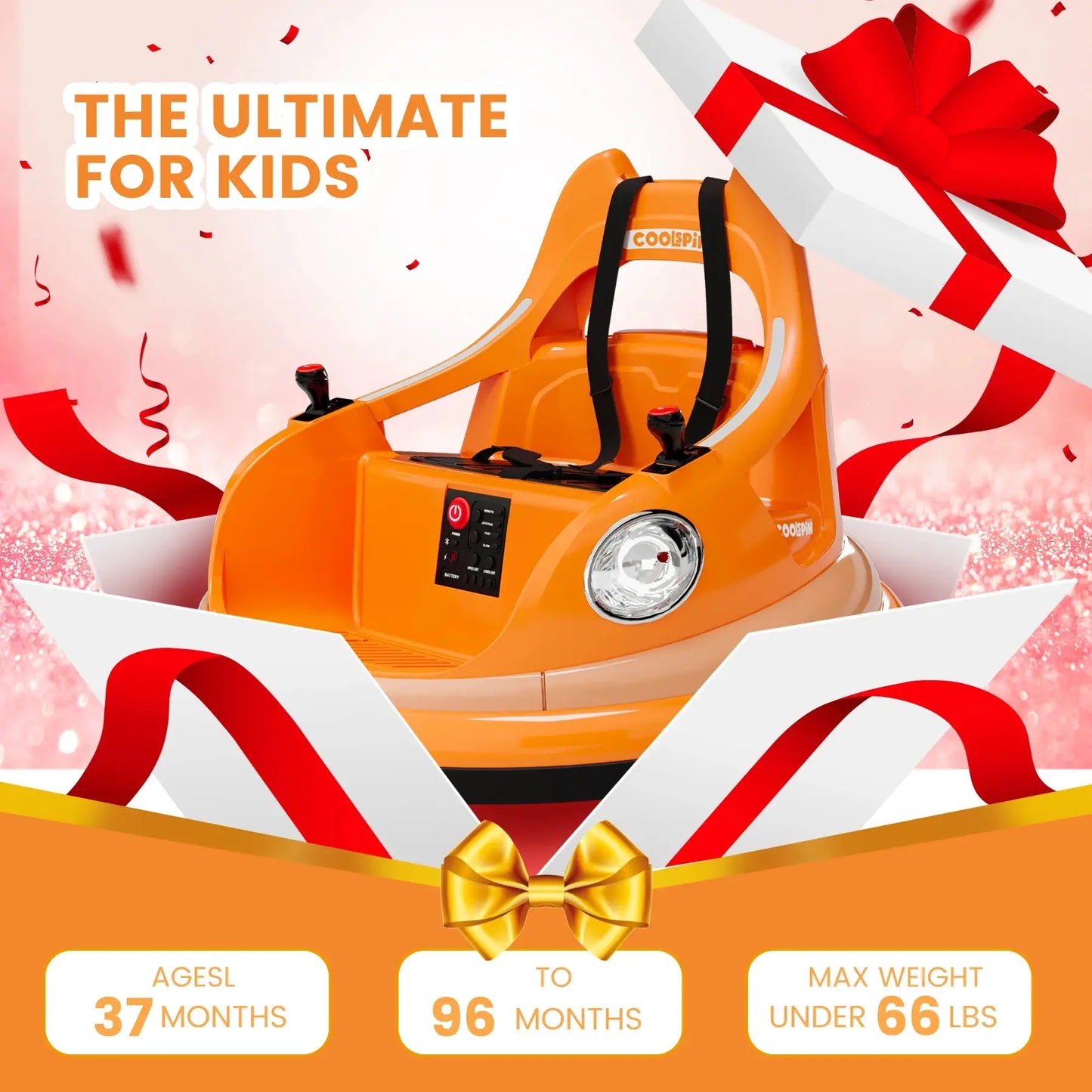 Orange bumper car gift for kids aged 37-96 months