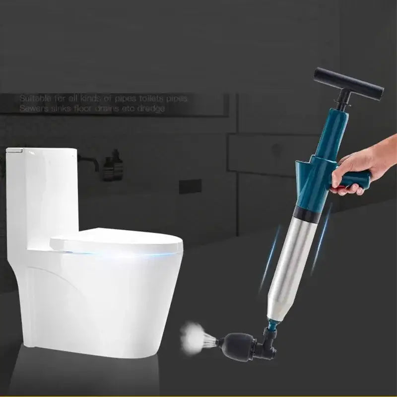 Toilet plunger demonstrating unclogging action