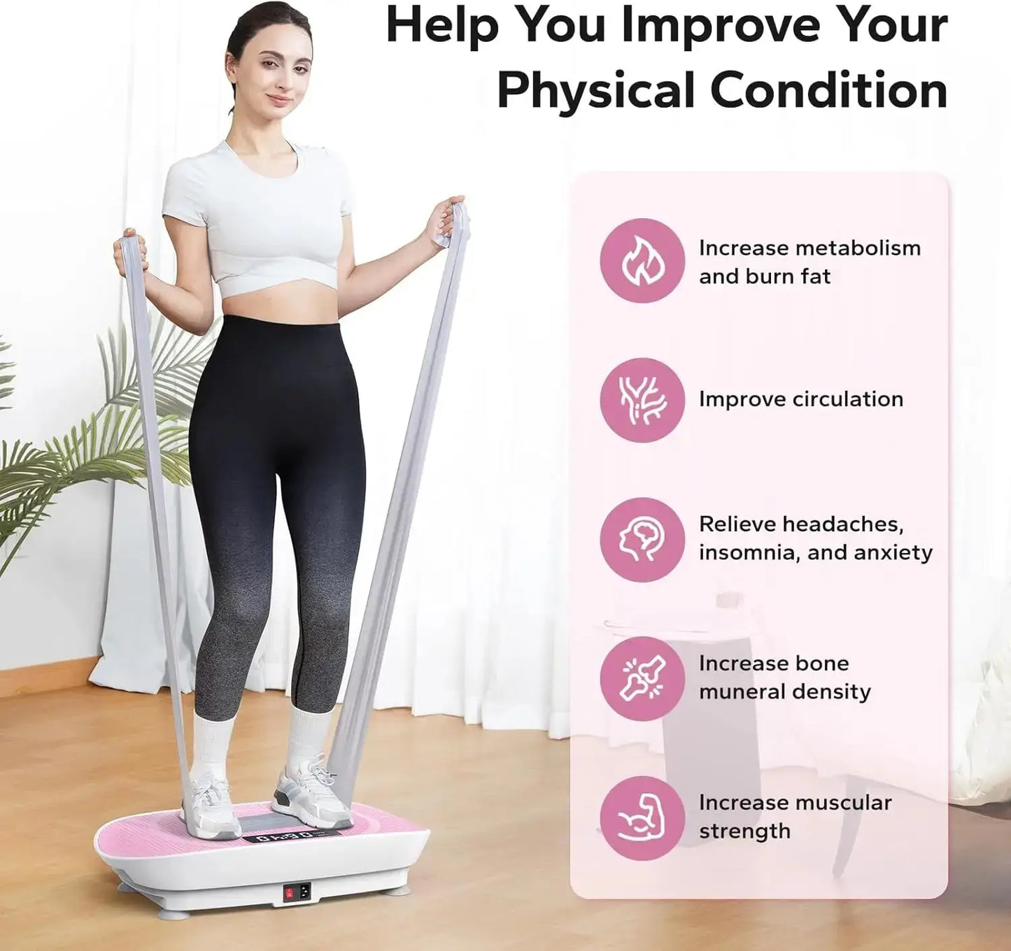 Whole-body vibration plate machine improving muscle tone