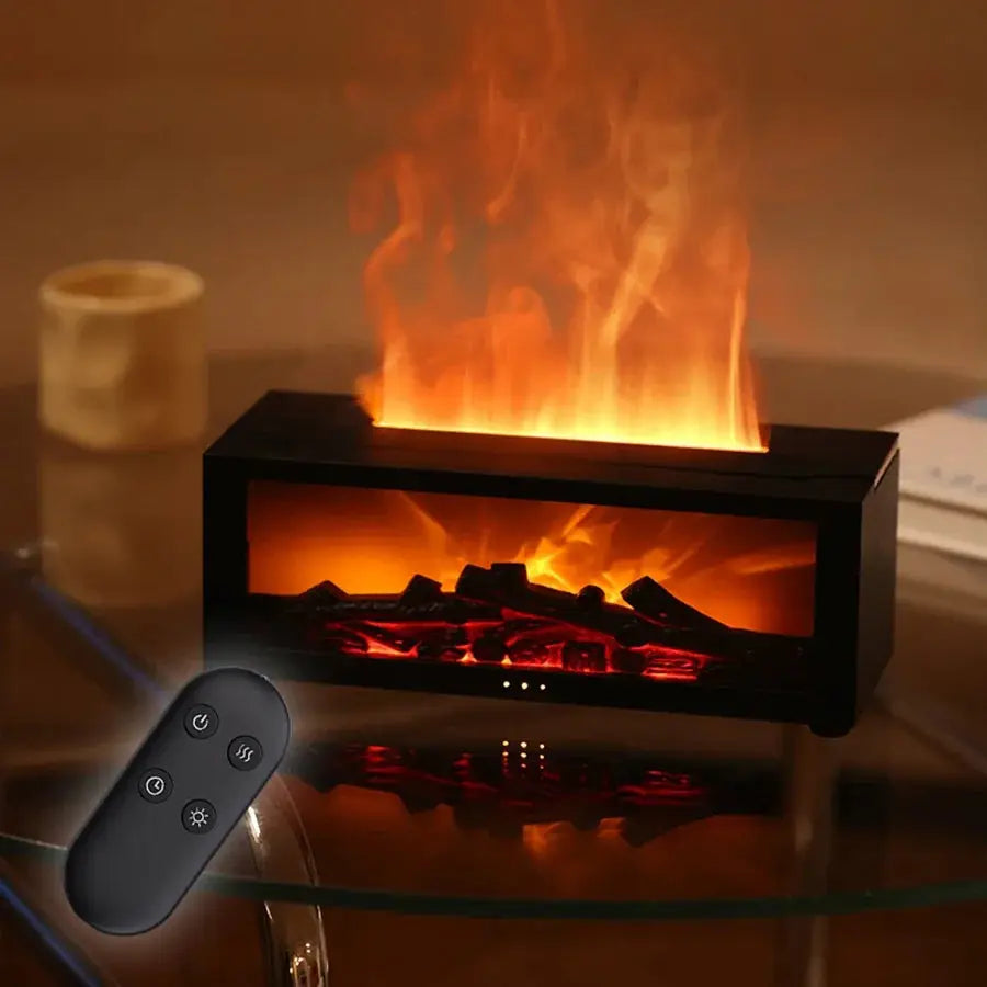 Simulated charcoal fireplace humidifier with remote control