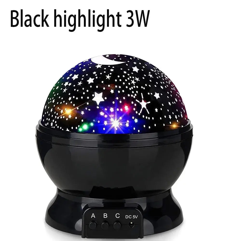 Black highlight StarKids projector with starry design