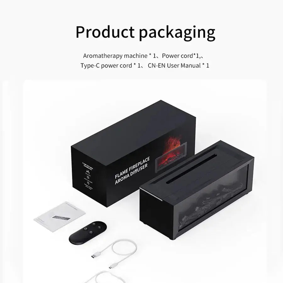 Fireplace humidifier packaging with accessories