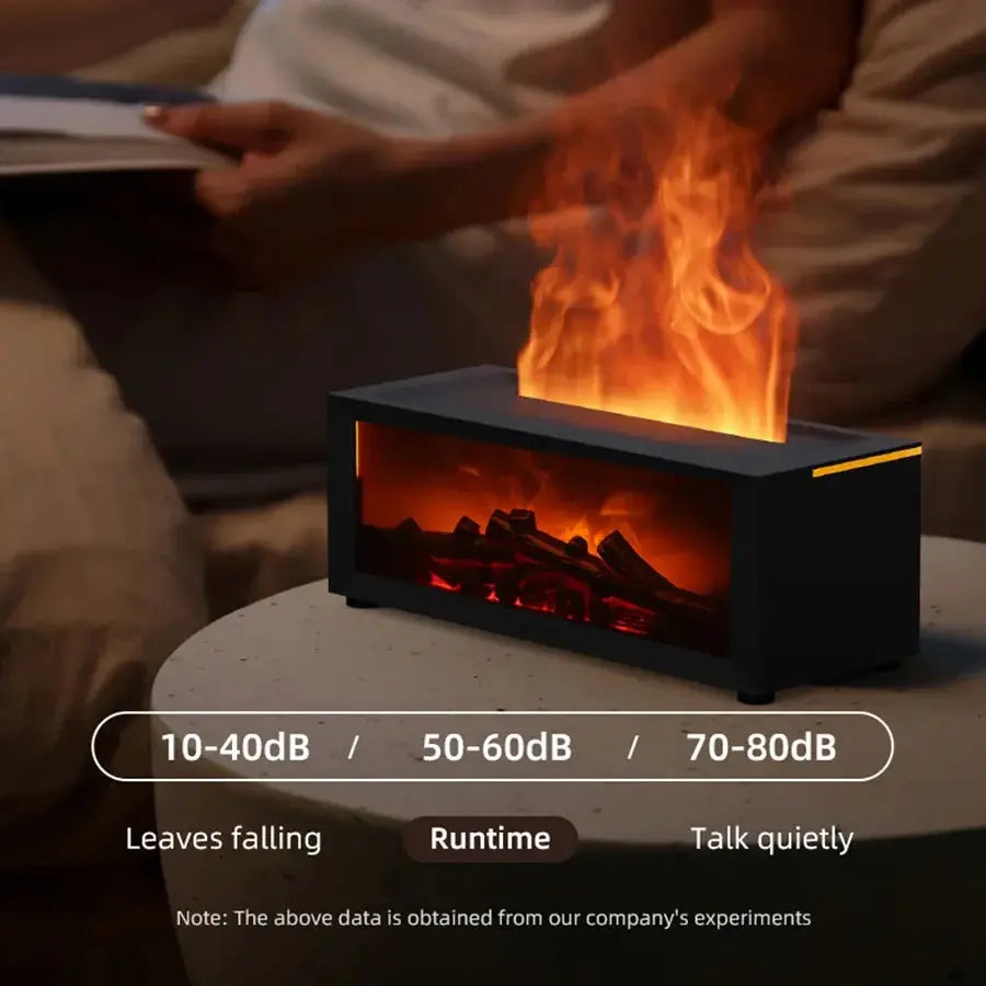 Fireplace humidifier with noise level options