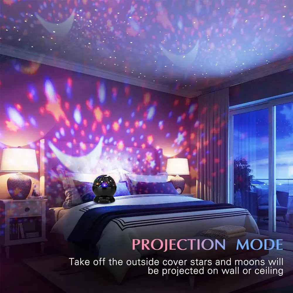 Projection mode of StarKids night light in bedroom